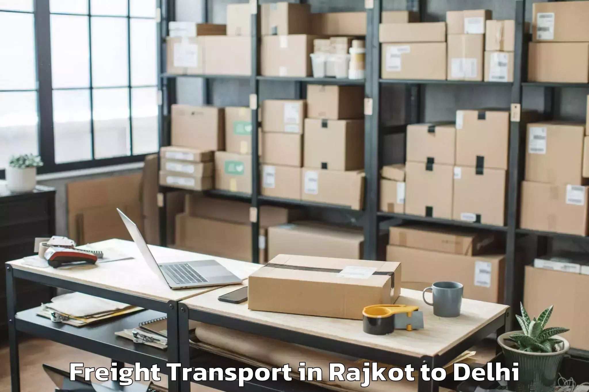 Easy Rajkot to Mgf Metropolitan Mall Delhi Freight Transport Booking